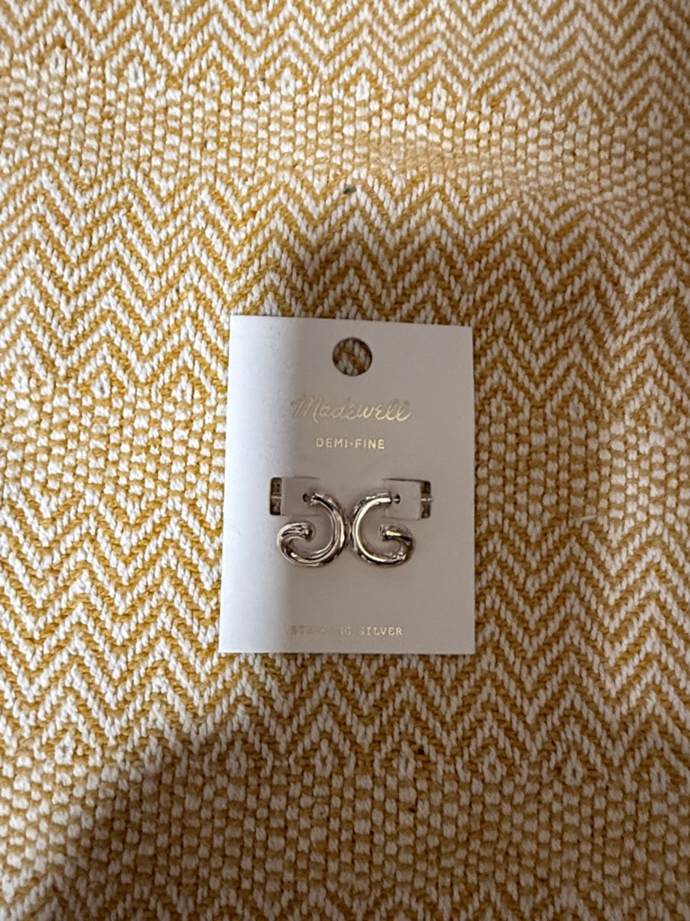 Madewell Polished Silver Curved Loop Stud Earrings